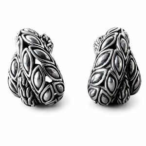 John Hardy .925 Sterling Silver Crossover Kawung Knot Post Omega Earrings